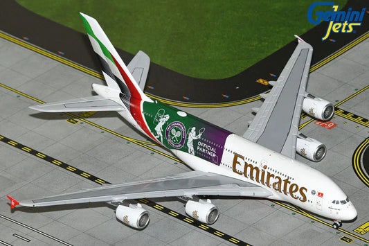 Gemini Jets Emirates Airbus A380-800 A6-EOE "Wimbledon" Special Livery 1:400 Scale Diecast Model